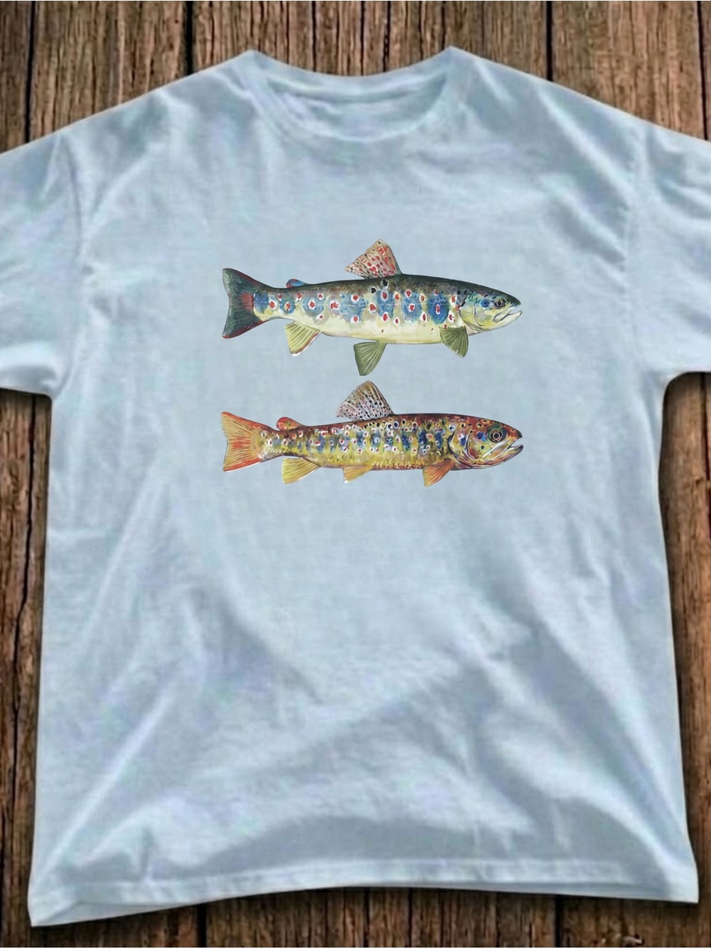 Light Blue Trout Graphic tee